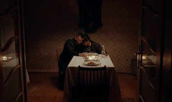 Movie still from “Anima Sound System - Dress Me In White” (2022), directed by Luka Kostil – Medium shot, High angle