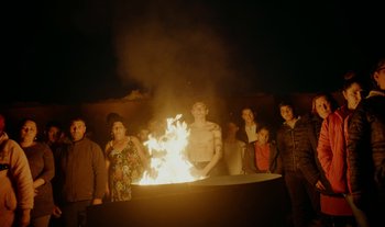 Movie still from “Anima Sound System - Dress Me In White” (2022), directed by Luka Kostil – Extreme Wide shot, High angle