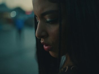 Movie still from “Marina Satti - Yiati Pouli M” (2022), directed by Alexis Gómez – Close Up shot, Low angle