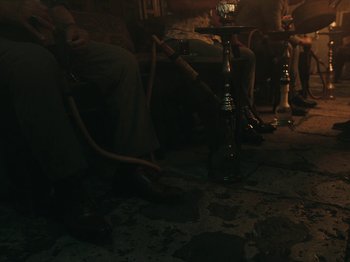 Movie still from “Marina Satti - Yiati Pouli M” (2022), directed by Alexis Gómez – Wide shot, High angle