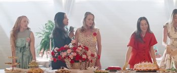 Movie still from “Haim - Lost Track” (2022), directed by Paul Thomas Anderson – Medium shot, Low angle