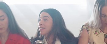 Movie still from “Haim - Lost Track” (2022), directed by Paul Thomas Anderson – Close Up shot, Low angle