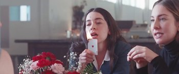 Movie still from “Haim - Lost Track” (2022), directed by Paul Thomas Anderson – Close Up shot, High angle