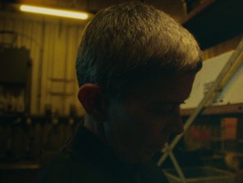Movie still from “Stephan Moccio - Halston” (2022), directed by João Retorta – Close Up shot, Low angle
