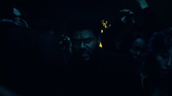 Movie still from “The Weeknd - Gasoline” (2022), directed by Matilda Finn – Close Up shot, Overhead angle