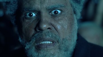 Movie still from “The Weeknd - Gasoline” (2022), directed by Matilda Finn – Extreme Close Up shot, Low angle