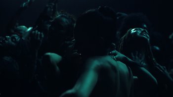 Movie still from “The Weeknd - Gasoline” (2022), directed by Matilda Finn – Medium shot, High angle