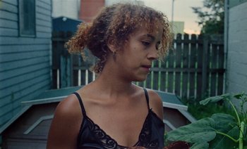 Movie still from “Jurdan Bryant - Enough” (2021), directed by Alonzo Hellerbach – Close Up shot, Low angle