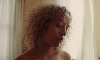 Movie still from “Jurdan Bryant - Enough” (2021), directed by Alonzo Hellerbach – Close Up shot, Low angle