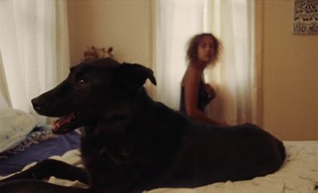 Movie still from “Jurdan Bryant - Enough” (2021), directed by Alonzo Hellerbach – Medium shot, High angle