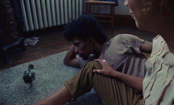Movie still from “Jurdan Bryant - Enough” (2021), directed by Alonzo Hellerbach – Medium shot, High angle