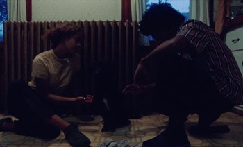 Movie still from “Jurdan Bryant - Enough” (2021), directed by Alonzo Hellerbach – Wide shot, High angle