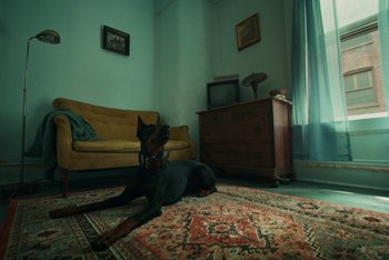 Movie still from “A$AP Ferg - Green Juice” (2021), directed by Valentin Petit – Wide shot, High angle