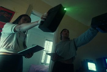 Movie still from “A$AP Ferg - Green Juice” (2021), directed by Valentin Petit – Medium shot, Low angle