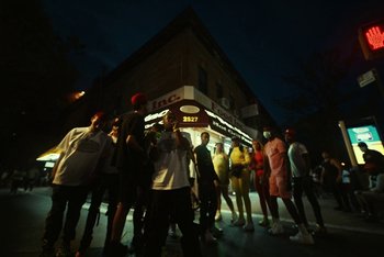 Movie still from “A$AP Ferg - Green Juice” (2021), directed by Valentin Petit – Wide shot, Low angle