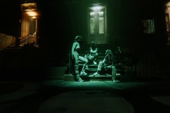 Movie still from “A$AP Ferg - Green Juice” (2021), directed by Valentin Petit – Wide shot, Low angle