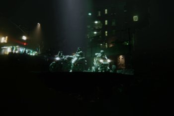 Movie still from “A$AP Ferg - Green Juice” (2021), directed by Valentin Petit – Extreme Wide shot, High angle