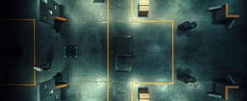 Movie still from “Husky - Invisible” (2021), directed by Evgenii Bakirov – Extreme Wide shot, Overhead angle