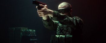 Movie still from “Husky - Invisible” (2021), directed by Evgenii Bakirov – Medium shot, Low angle