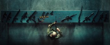 Movie still from “Husky - Invisible” (2021), directed by Evgenii Bakirov – Wide shot, Overhead angle