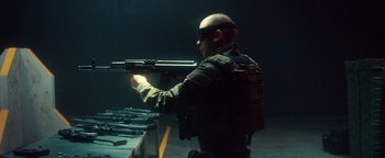 Movie still from “Husky - Invisible” (2021), directed by Evgenii Bakirov – Medium shot, Low angle
