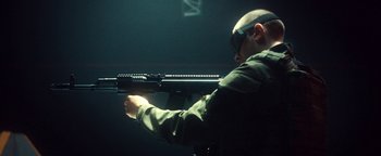 Movie still from “Husky - Invisible” (2021), directed by Evgenii Bakirov – Medium shot, Low angle