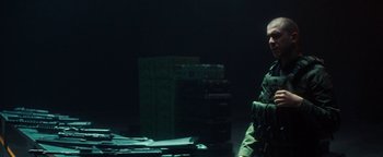 Movie still from “Husky - Invisible” (2021), directed by Evgenii Bakirov – Medium shot, Low angle