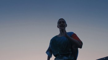 Movie still from “BadBadNotGood - Beside April” (2021), directed by Camille Summers-Valli – Medium shot, Low angle