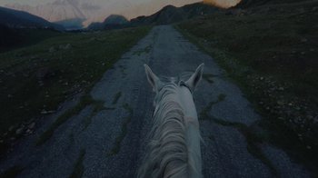 Movie still from “BadBadNotGood - Beside April” (2021), directed by Camille Summers-Valli – Wide shot, High angle