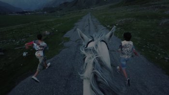 Movie still from “BadBadNotGood - Beside April” (2021), directed by Camille Summers-Valli – Wide shot, High angle