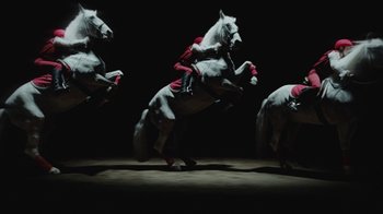 Movie still from “BadBadNotGood - Beside April” (2021), directed by Camille Summers-Valli – Wide shot, Low angle