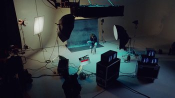 Movie still from “Skrillex, Justin Bieber & Don Toliver - Don’t Go” (2021), directed by Salomon Ligthelm – Wide shot, High angle