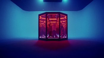 Movie still from “Skrillex, Justin Bieber & Don Toliver - Don’t Go” (2021), directed by Salomon Ligthelm – Wide shot, Low angle