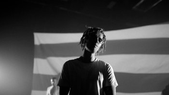 Movie still from “Skrillex, Justin Bieber & Don Toliver - Don’t Go” (2021), directed by Salomon Ligthelm – Medium shot, Low angle