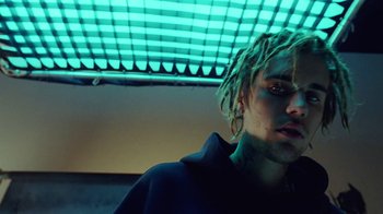 Movie still from “Skrillex, Justin Bieber & Don Toliver - Don’t Go” (2021), directed by Salomon Ligthelm – Close Up shot, Low angle