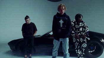 Movie still from “Skrillex, Justin Bieber & Don Toliver - Don’t Go” (2021), directed by Salomon Ligthelm – Medium shot, Low angle