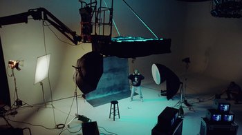 Movie still from “Skrillex, Justin Bieber & Don Toliver - Don’t Go” (2021), directed by Salomon Ligthelm – Wide shot, High angle