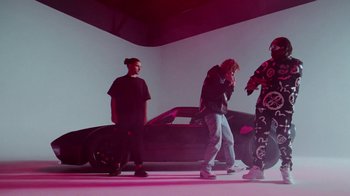 Movie still from “Skrillex, Justin Bieber & Don Toliver - Don’t Go” (2021), directed by Salomon Ligthelm – Wide shot, Low angle