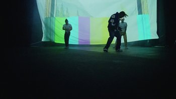 Movie still from “Skrillex, Justin Bieber & Don Toliver - Don’t Go” (2021), directed by Salomon Ligthelm – Wide shot, Low angle
