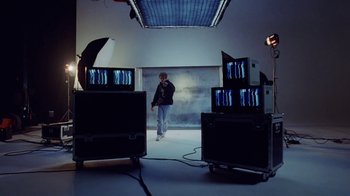 Movie still from “Skrillex, Justin Bieber & Don Toliver - Don’t Go” (2021), directed by Salomon Ligthelm – Wide shot, Low angle