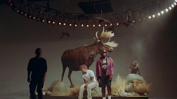 Movie still from “Skrillex, Justin Bieber & Don Toliver - Don’t Go” (2021), directed by Salomon Ligthelm – Wide shot, Low angle
