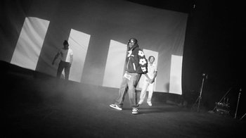 Movie still from “Skrillex, Justin Bieber & Don Toliver - Don’t Go” (2021), directed by Salomon Ligthelm – Wide shot, Low angle