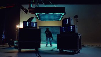 Movie still from “Skrillex, Justin Bieber & Don Toliver - Don’t Go” (2021), directed by Salomon Ligthelm – Wide shot, Low angle
