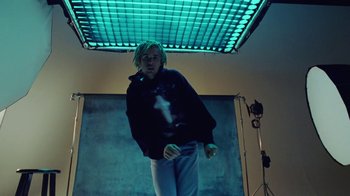 Movie still from “Skrillex, Justin Bieber & Don Toliver - Don’t Go” (2021), directed by Salomon Ligthelm – Medium shot, Low angle