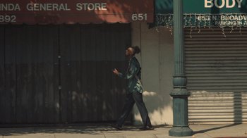 Movie still from “Masego - Mystery Lady” (2021), directed by Douglas Bernardt – Wide shot, Low angle