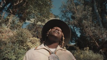 Movie still from “Masego - Mystery Lady” (2021), directed by Douglas Bernardt – Close Up shot, Low angle