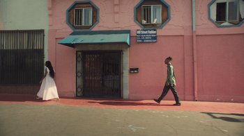 Movie still from “Masego - Mystery Lady” (2021), directed by Douglas Bernardt – Wide shot, Low angle