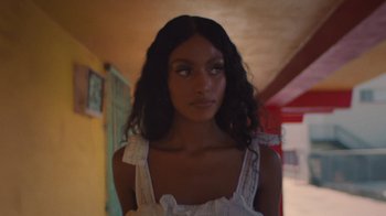 Movie still from “Masego - Mystery Lady” (2021), directed by Douglas Bernardt – Close Up shot, Low angle
