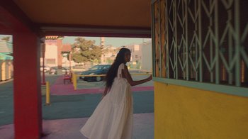 Movie still from “Masego - Mystery Lady” (2021), directed by Douglas Bernardt – Wide shot, Low angle