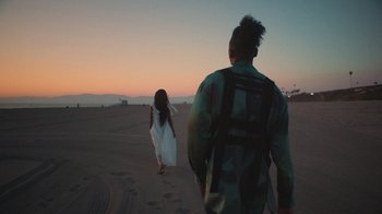 Movie still from “Masego - Mystery Lady” (2021), directed by Douglas Bernardt – Wide shot, Over the shoulder angle